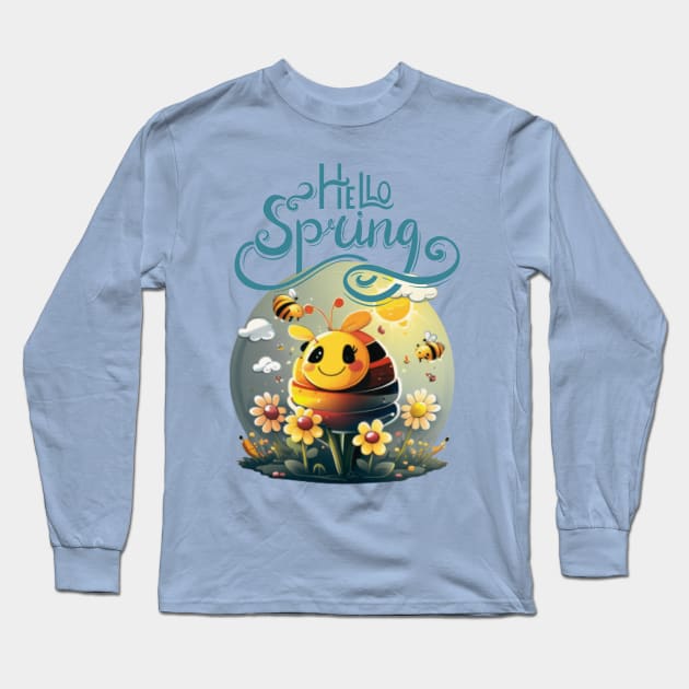 Hello Spring, bee Long Sleeve T-Shirt by Pattyld